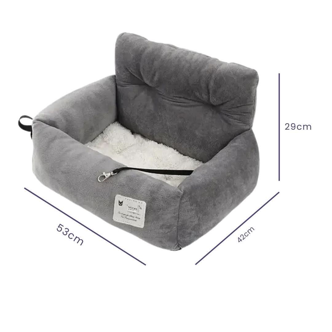 Panier de voiture souple pour chien avec sangle réglable
