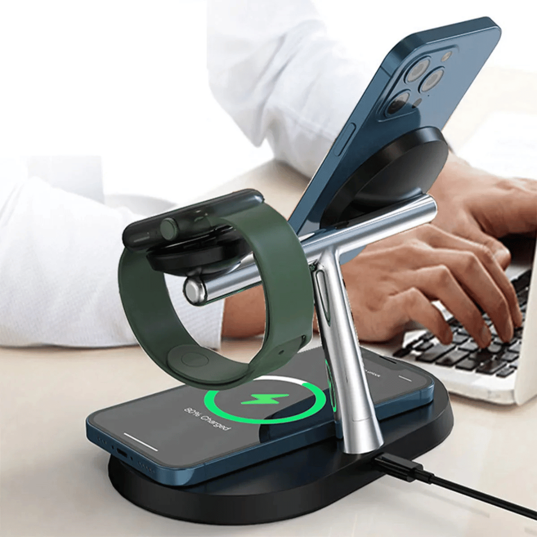 3-in-1 Magnetische Draadloze Oplader voor iPhone, Apple Watch &amp; AirPods – Snel en Veilig