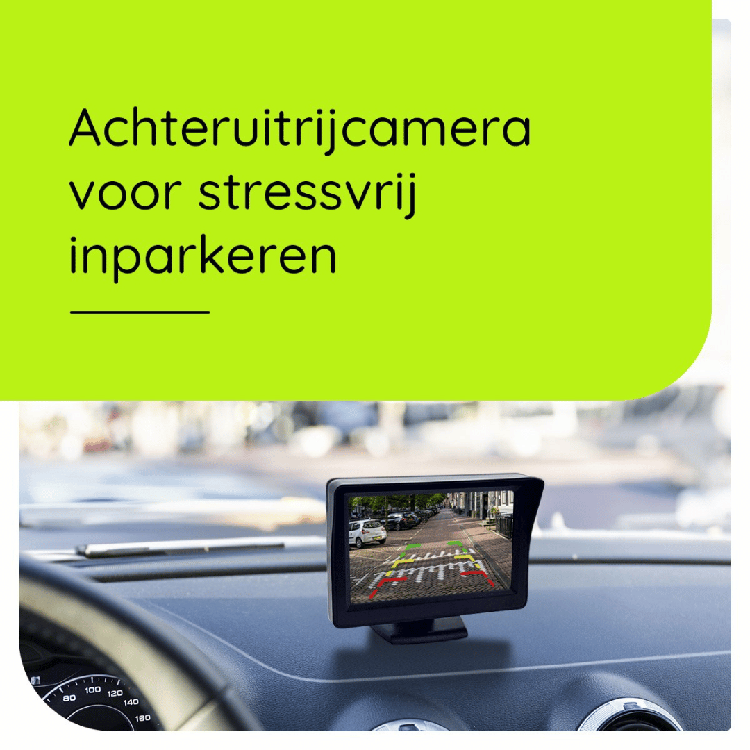 Draadloze Achteruitrijcamera – 5 Inch HD Monitor – Nachtzicht & Parkeerhulp – Complete Set