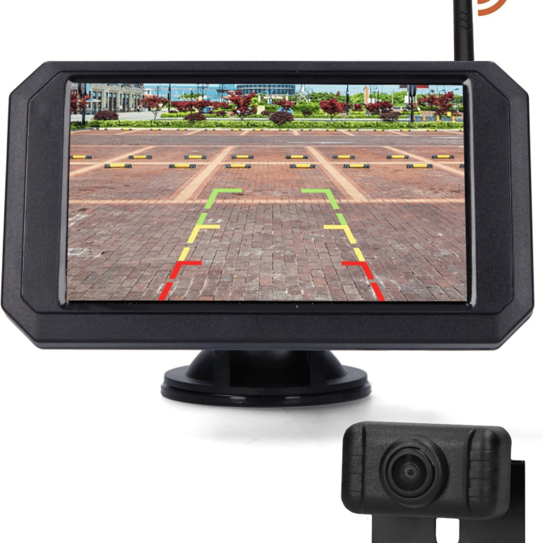 Draadloze Achteruitrijcamera – 5 Inch Monitor – IP67 – Nachtzicht 20m – Voor Auto, Camper &Vrachtwagen