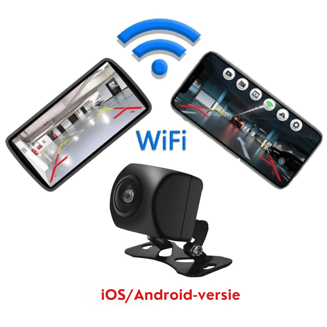 Draadloze Achteruitrijcamera 720P – Nachtzicht – IP67 Waterproof – iOS &amp; Android Compatibel