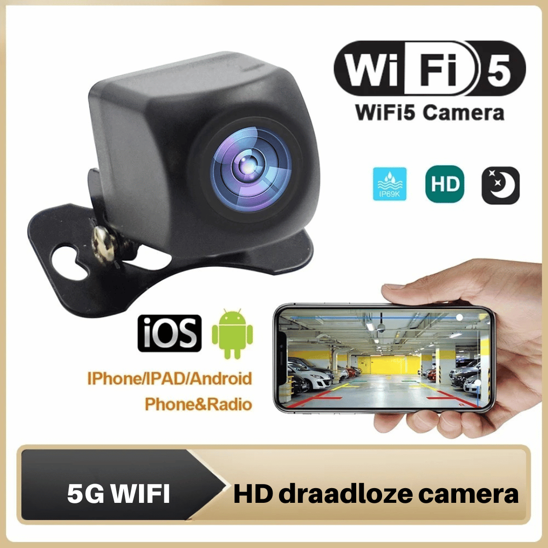 Draadloze Achteruitrijcamera – HD 720P – Night Vision – Universeel – iOS & Android Compatibel