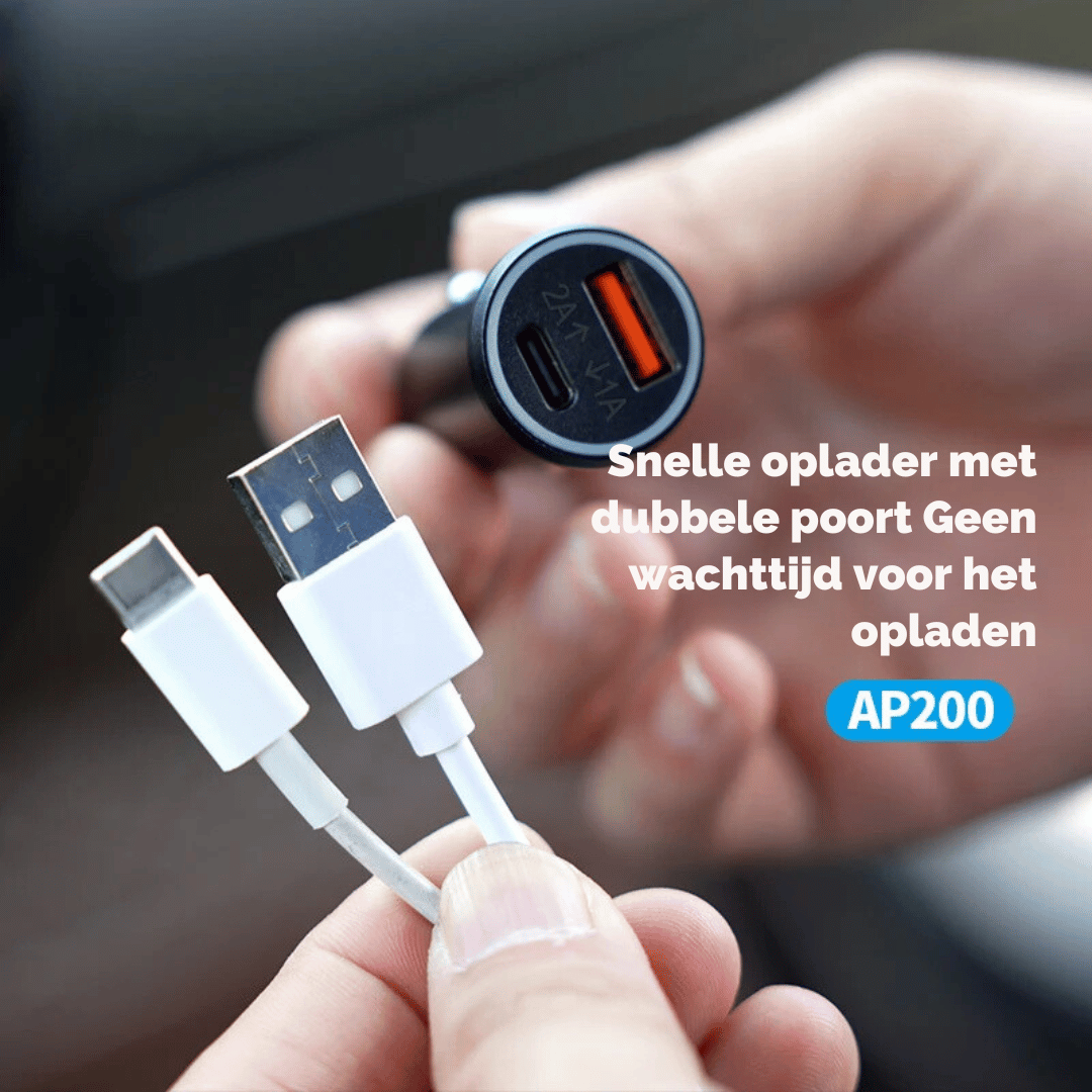 AP200 USB Car Charger - 20W Fast Charger with GPS Tracker