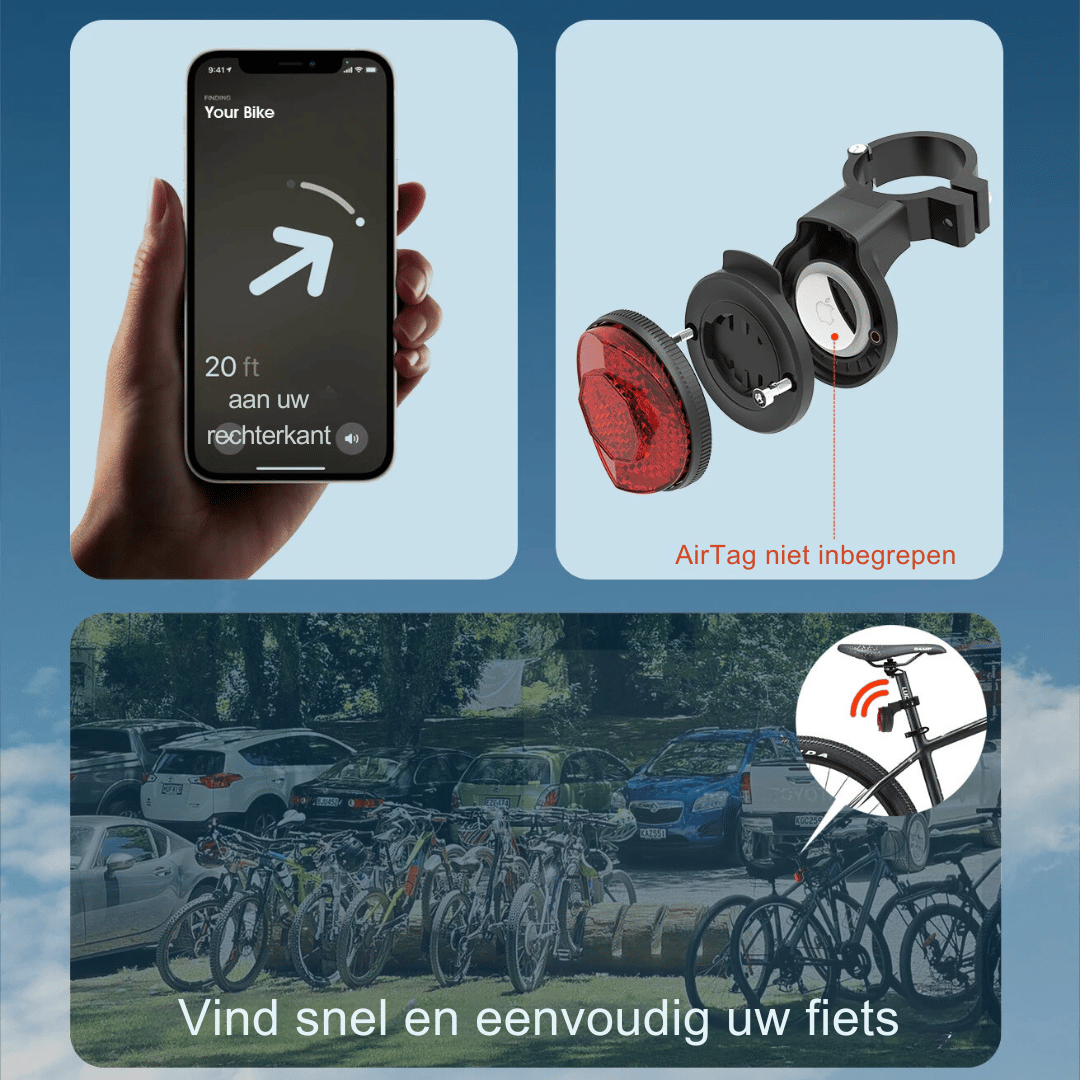 Verborgen Fiets GPS Houder - Apple Airtag en Garmin