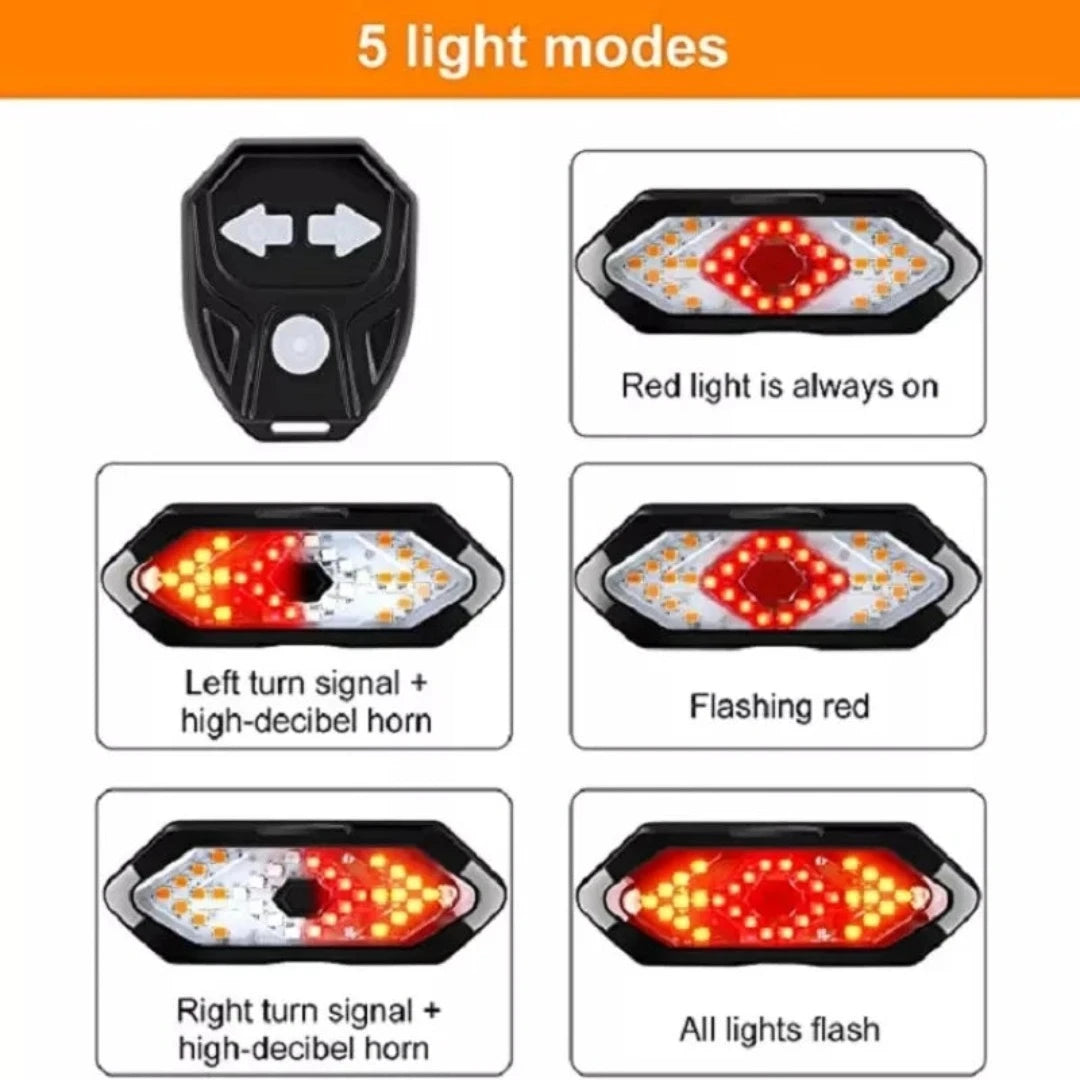 Draadloos achterlicht met signalen