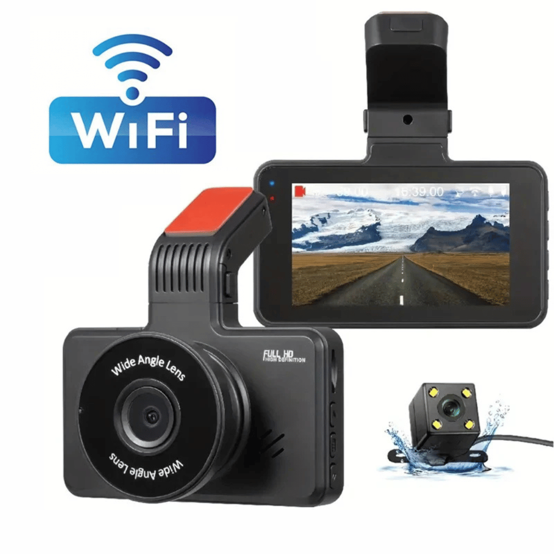 Full HD Dashcam 1080P – Draadloos – Voor- en Achtercamera – WiFi Connectiviteit