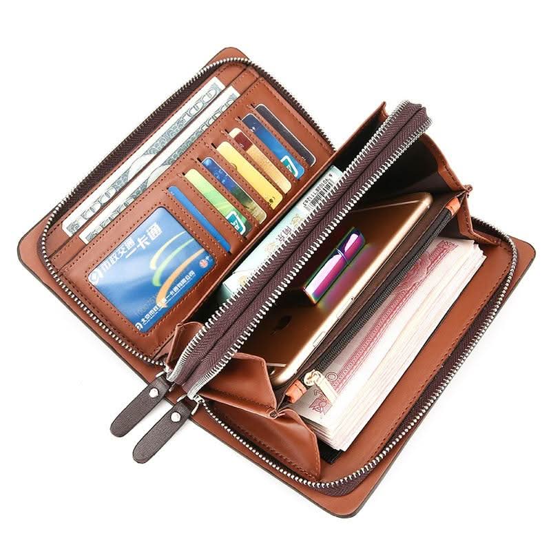Pochette pour homme en cuir véritable 