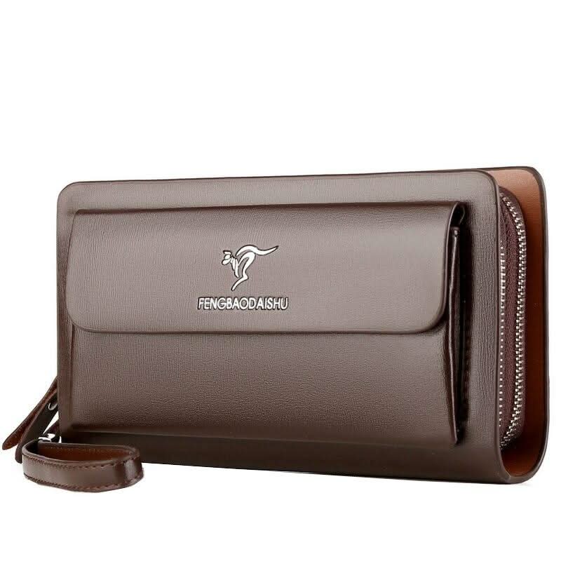 Pochette pour homme en cuir véritable 