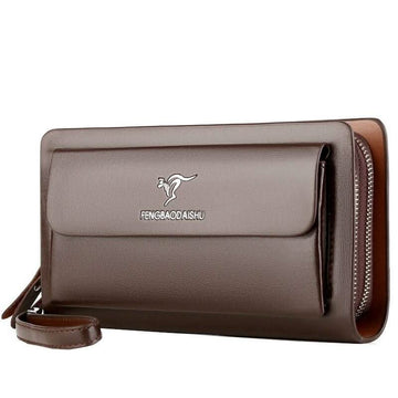 Pochette pour homme en cuir véritable 