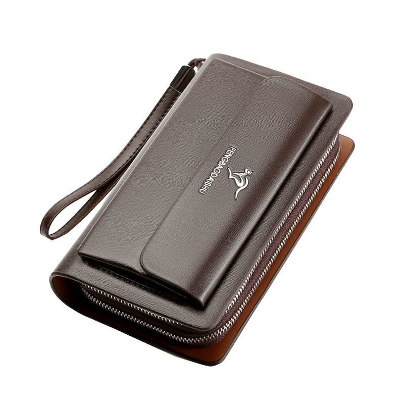 Pochette pour homme en cuir véritable 