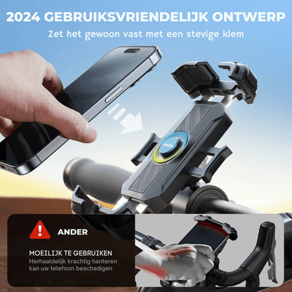 Ultra-Stable Fiets- en Motor Telefoonhouder | 360° Verstelbare Montage