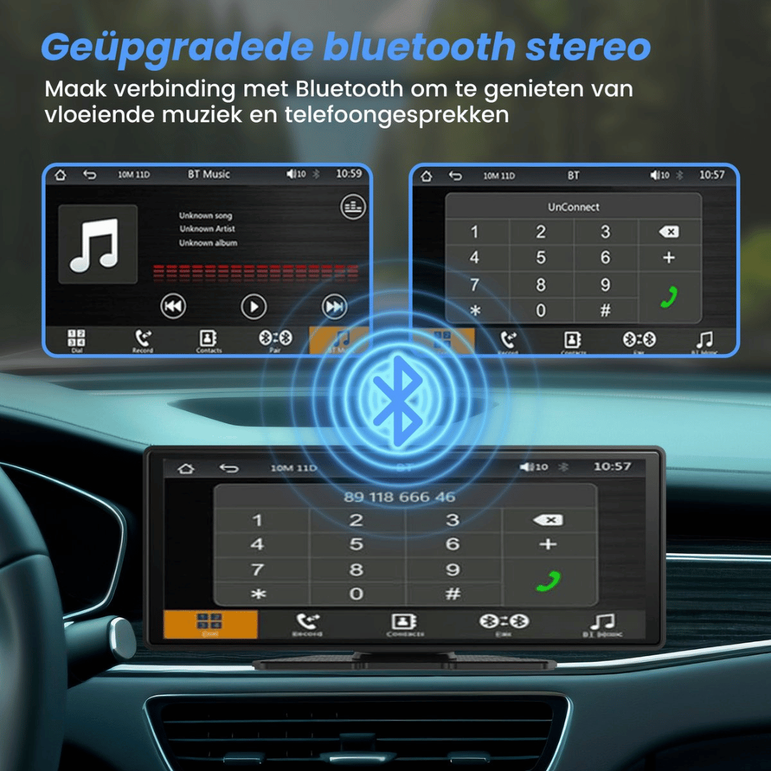 Active Goods Navigatiesysteem 10.26 Inch – Draadloos CarPlay &amp; Android Auto – Dashcam &amp; Achteruitrijcamera