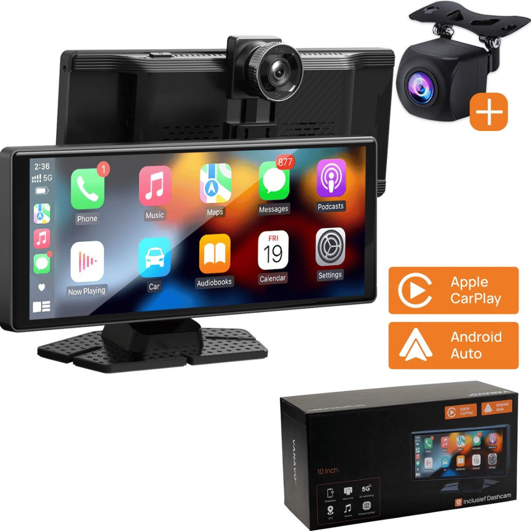 Navigatiesysteem 10 Inch – Draadloos Apple CarPlay & Android Auto – Dashcam & Achteruitrijcamera