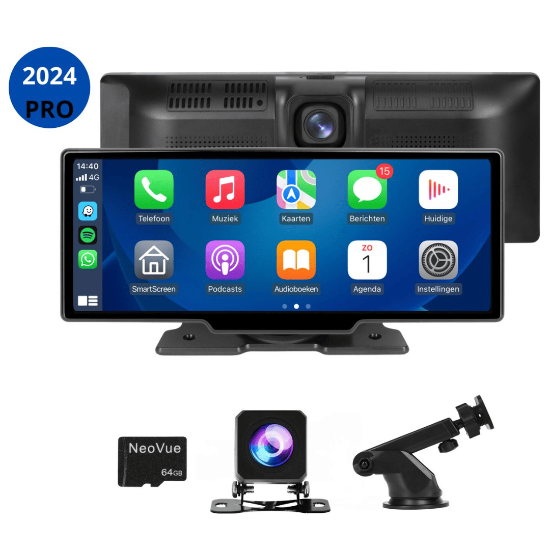 NeoVue Navigatiesysteem 10.26 Inch – Draadloos CarPlay & Android Auto – Dashcam &amp; Achteruitrijcamera
