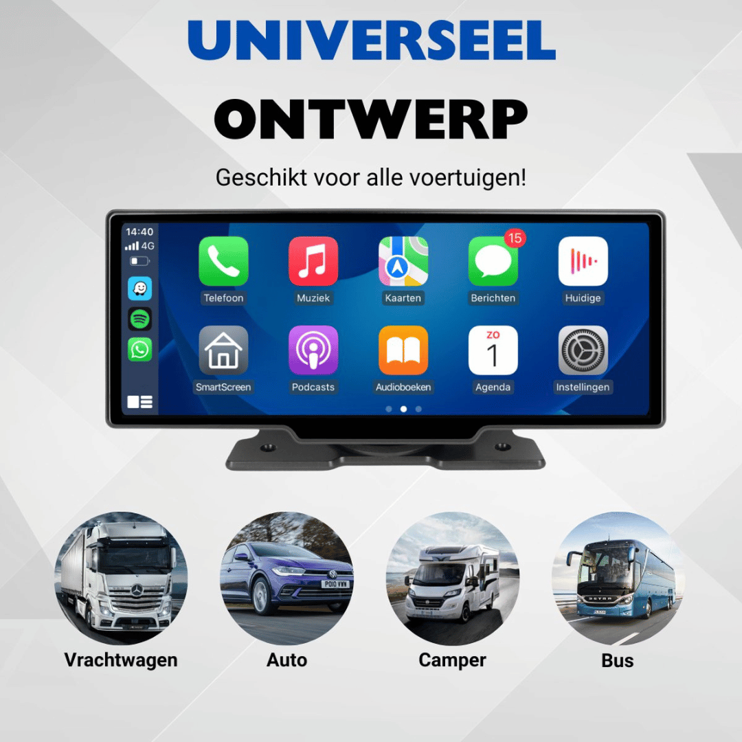 NeoVue Navigatiesysteem 10.26 Inch – Draadloos CarPlay & Android Auto – Dashcam &amp; Achteruitrijcamera