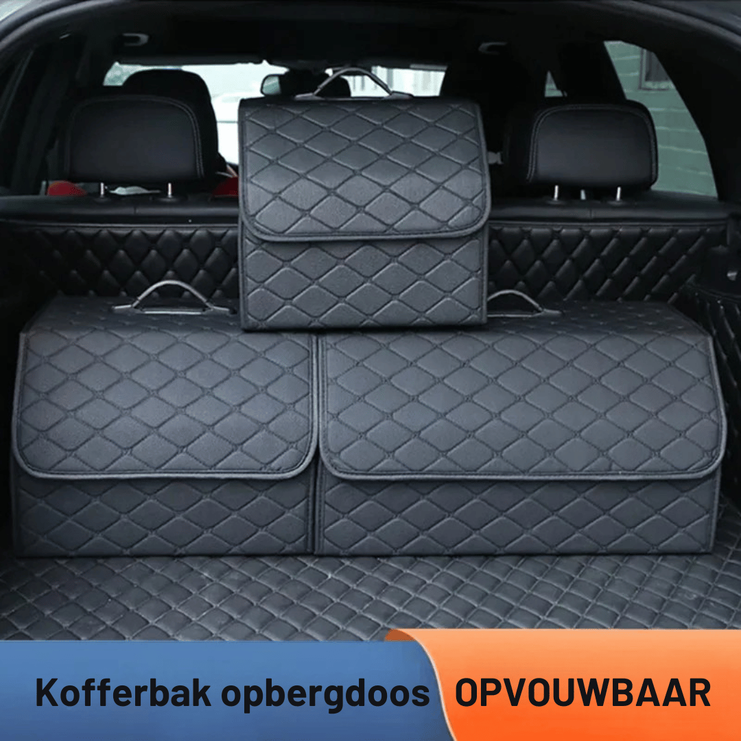 Opvouwbare Auto Kofferbak Organizer – Luxe PU Leren Opslagbox