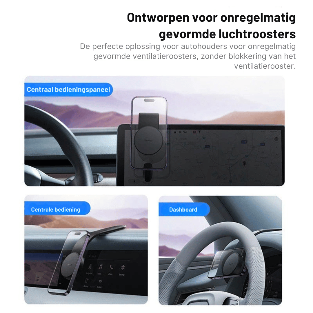 Opvouwbare Magnetische Telefoonhouder voor Auto – Stevig en Verstelbaar