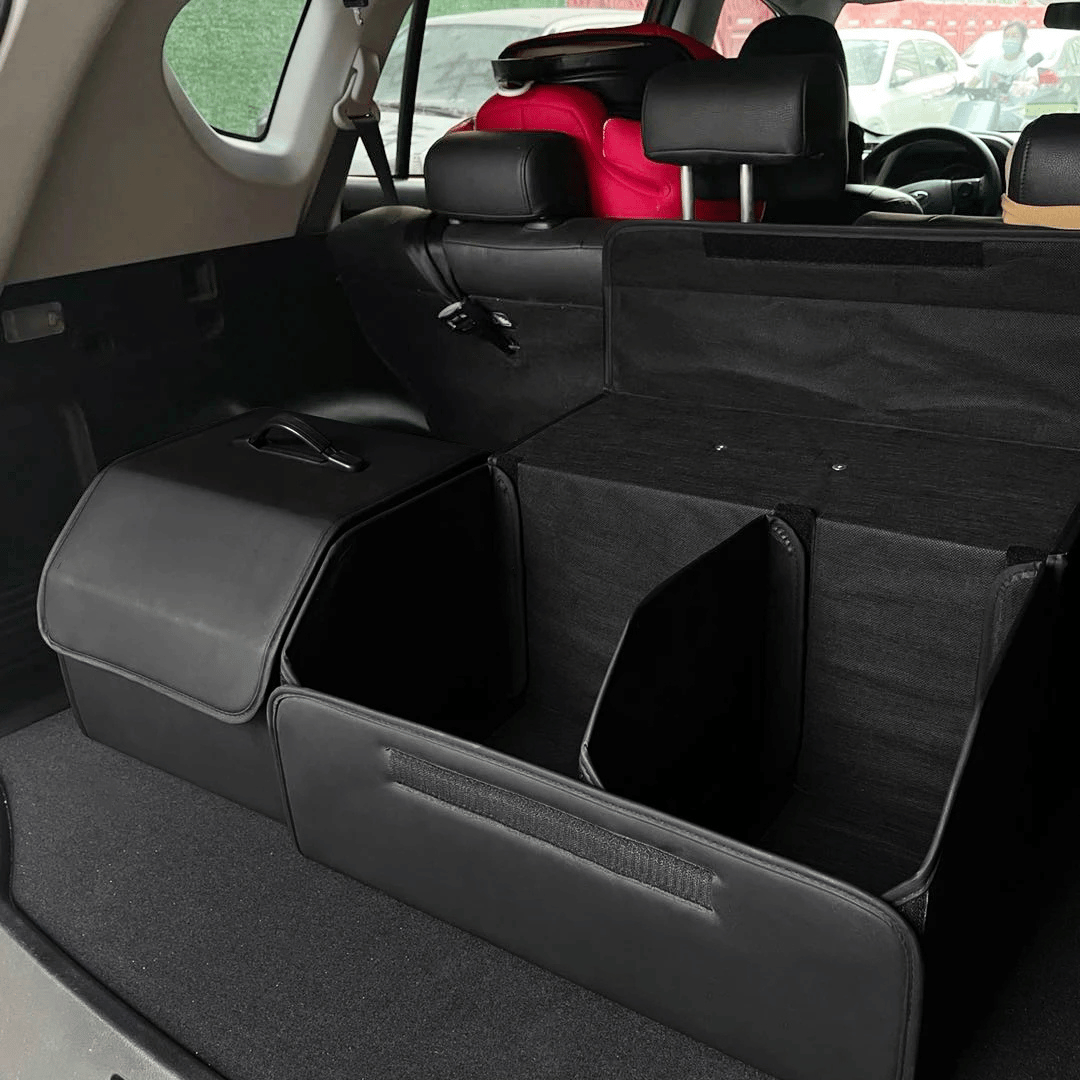 Opvouwbare PU Lederen Kofferbak Organizer – Luxe Opbergtas met Deksel