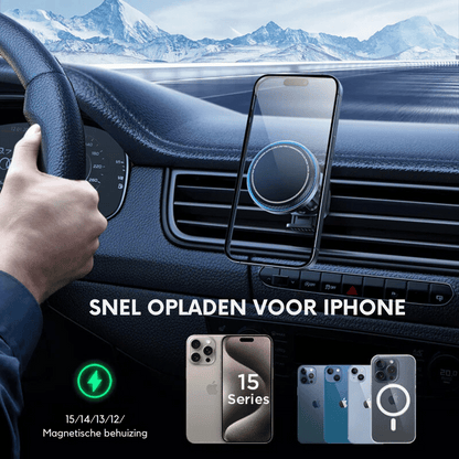 15W Magnetische Auto-oplader Met Koeling | Snelle Draadloze Telefoonhouder