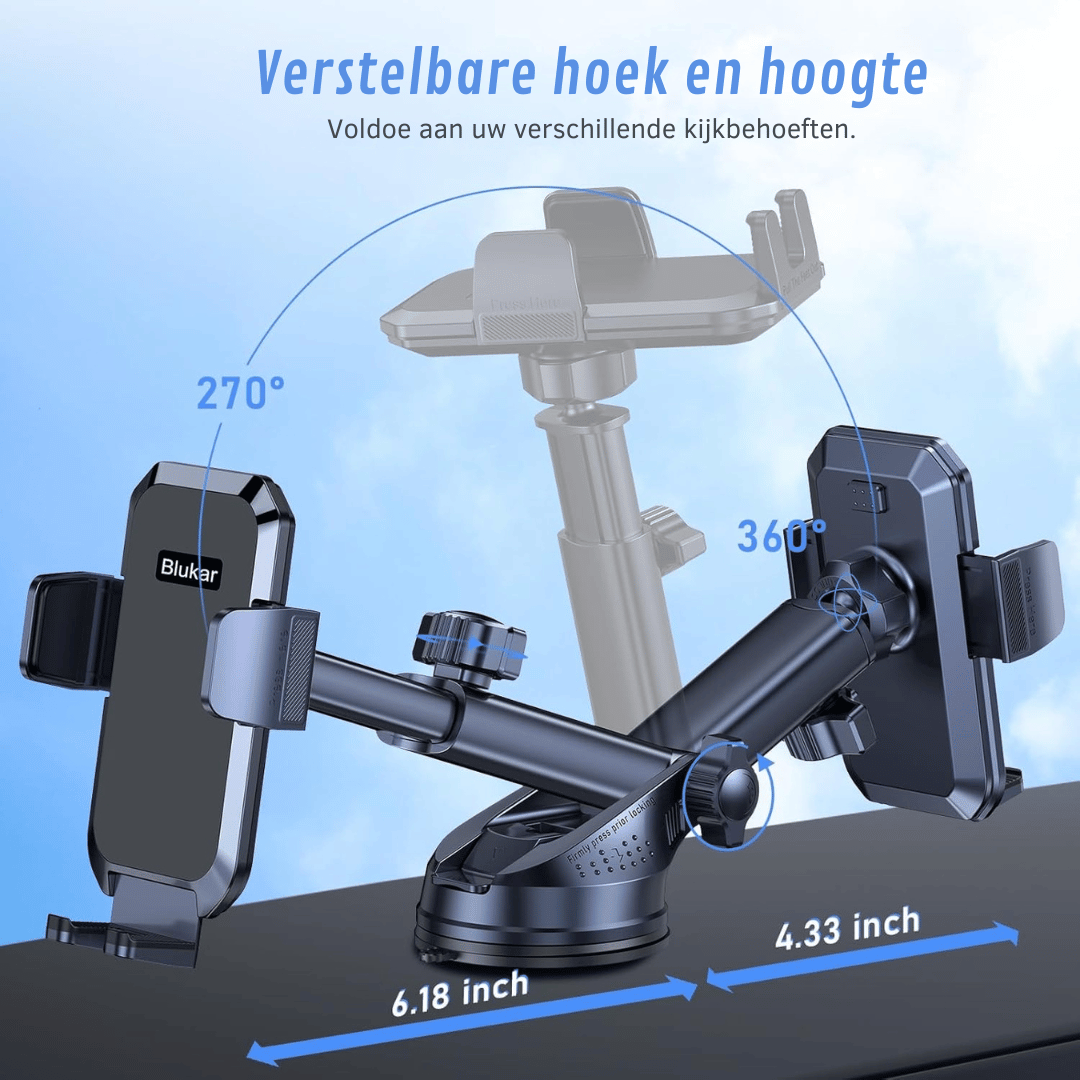 Telefoonhouder Auto – Verstelbare 360° Dashboard-/Voorruitbevestiging