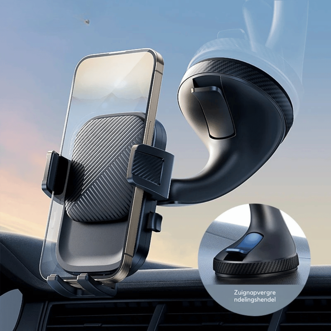 Telefoonhouder Auto – Sterke Zuignap en 360° Rotatie voor Dashboard & Voorruit