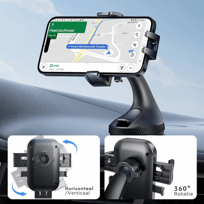 Telefoonhouder Auto – Sterke Zuignap en 360° Rotatie voor Dashboard & Voorruit