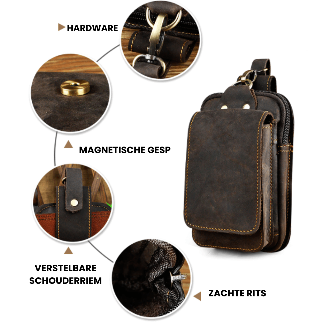 Echt Lederen Heren Waist Bag