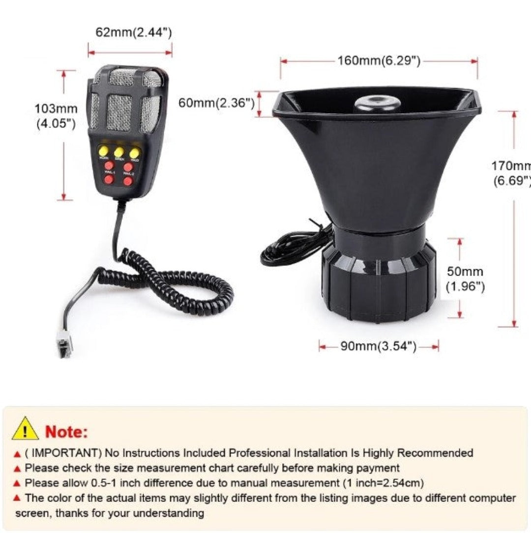 Krachtige 7-klank auto claxon