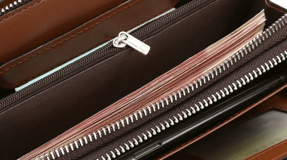 Pochette pour homme en cuir véritable 