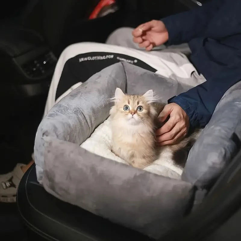 Panier de voiture souple pour chien avec sangle réglable