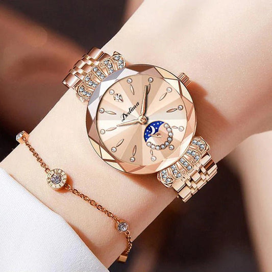 Elegance - Hemelse Diamanten Dames Horloge