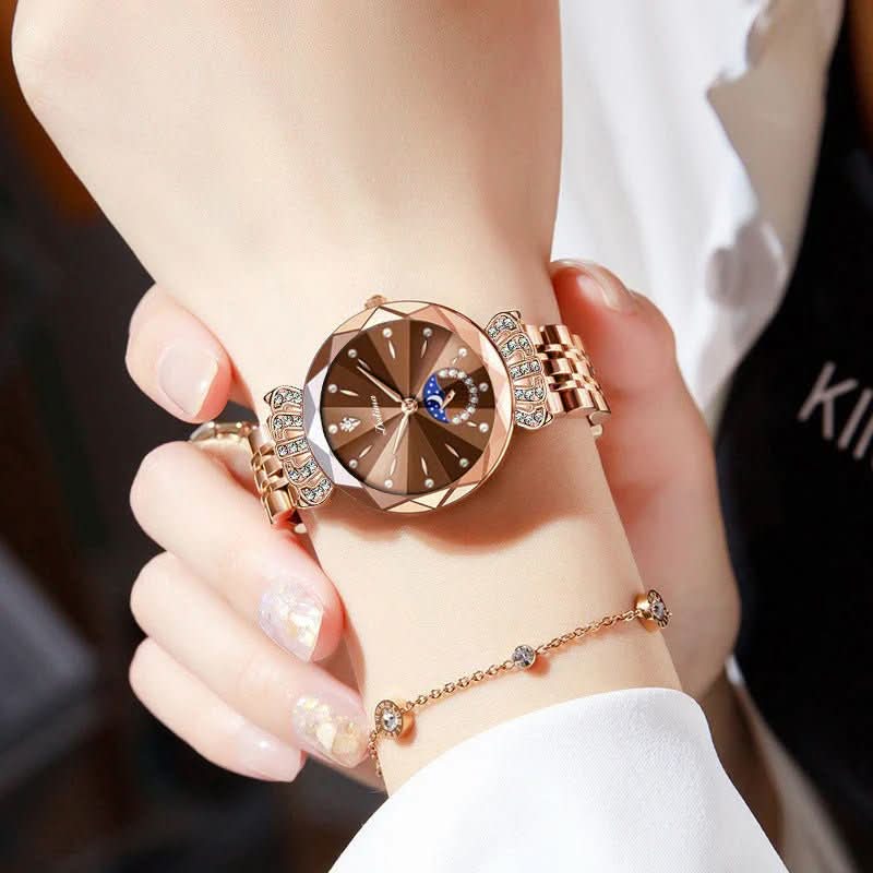 Elegance - Hemelse Diamanten Dames Horloge