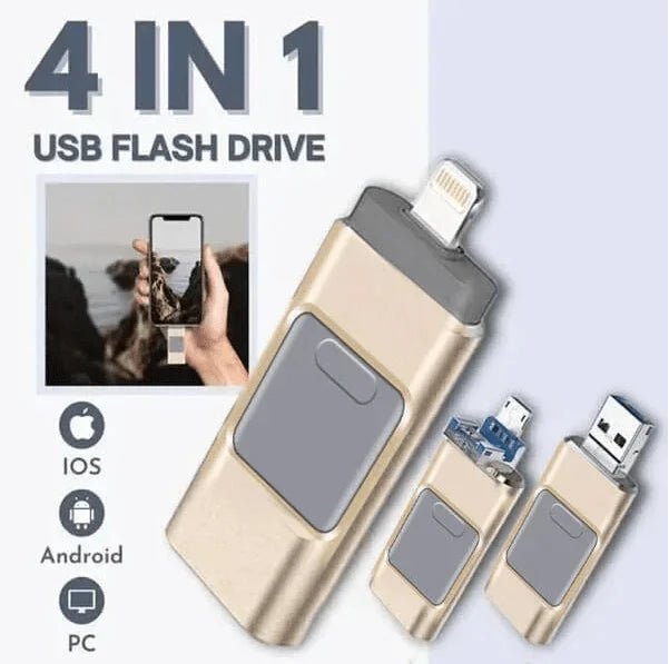 FlashDrive - 4 in 1 Geheugen-Stick Voor Alle Apparaten - ShadeFlair