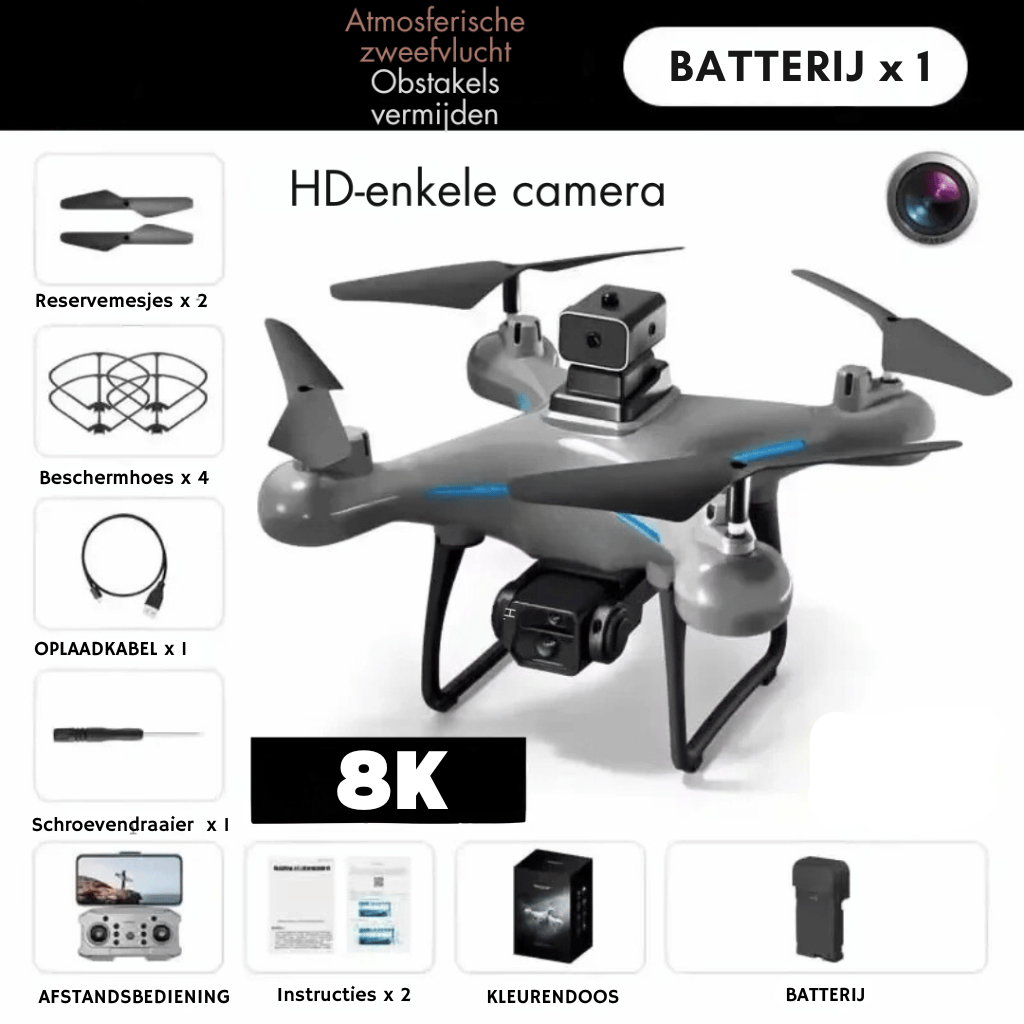8K HD Drone - Dual-Camera Obstacle Avoidance