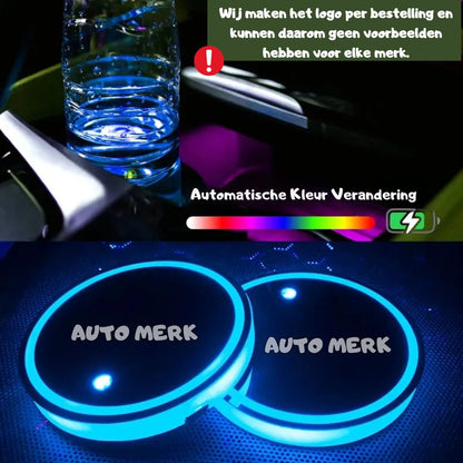 Led Cup Drinkhouder | 2 Stuks Auto Logo Licht - ShadeFlair