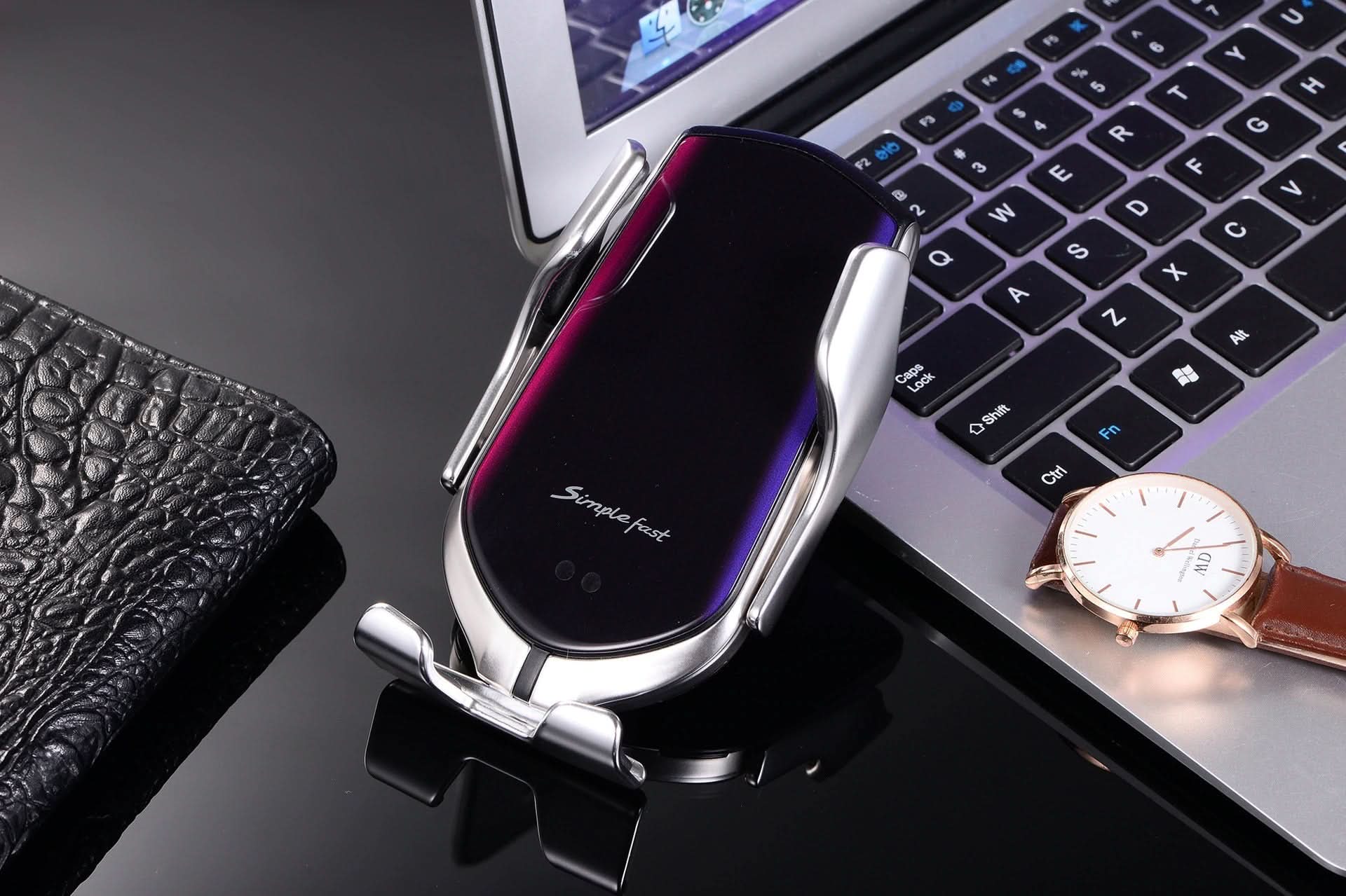 PREMIUM - Support de téléphone automatique | Chargeur sans fil 