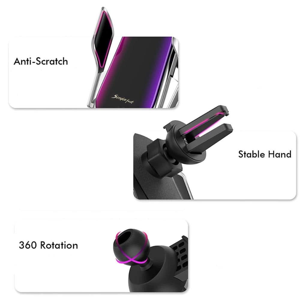 PREMIUM - Support de téléphone automatique | Chargeur sans fil 