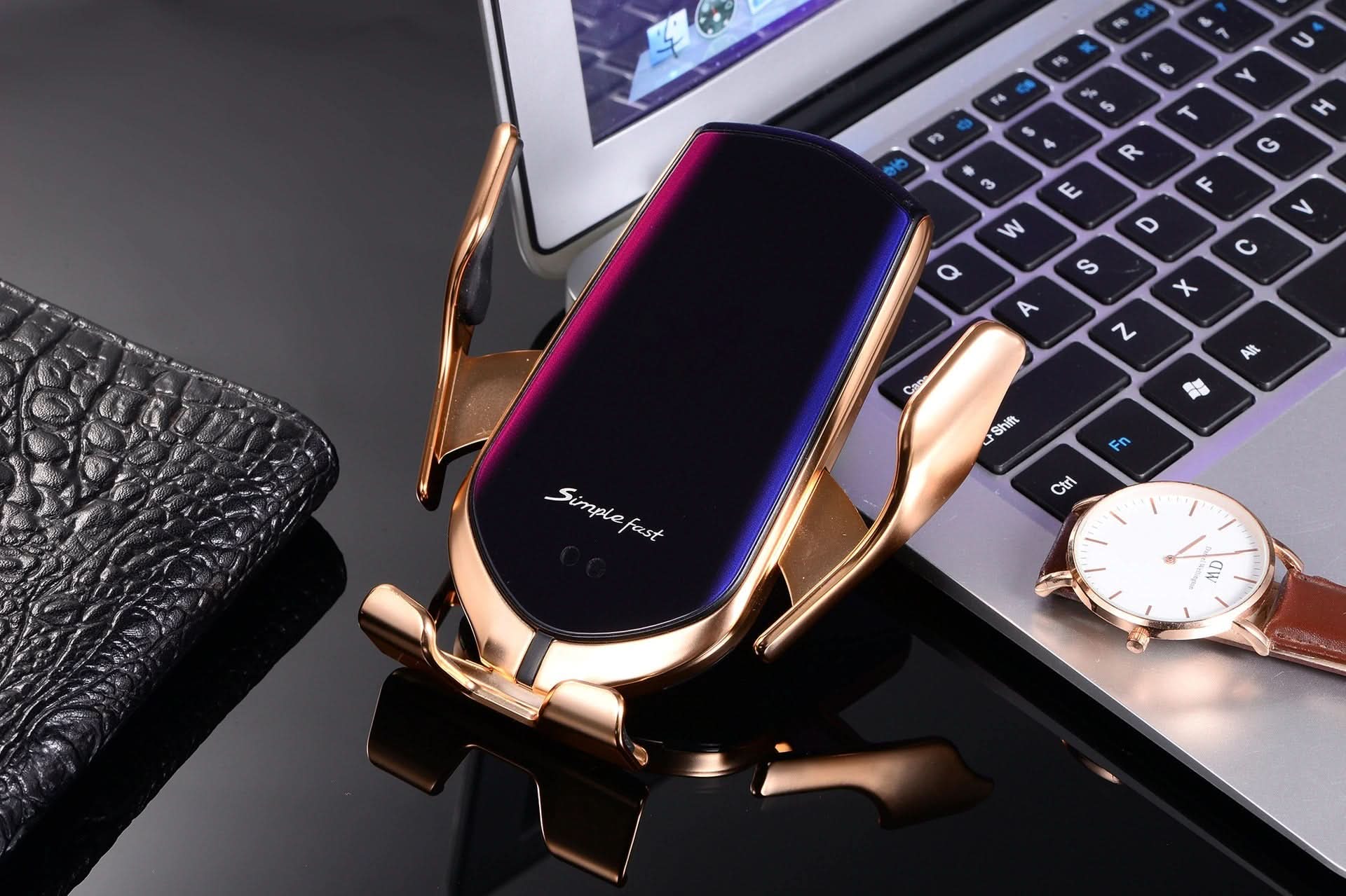 PREMIUM - Support de téléphone automatique | Chargeur sans fil 