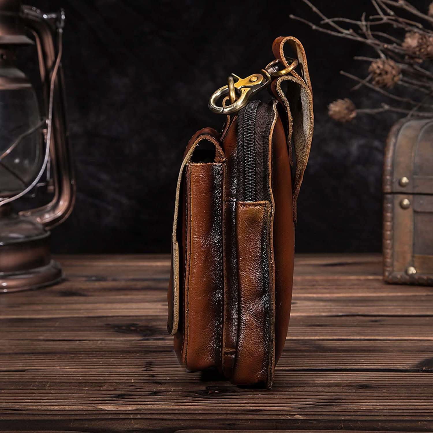 Echt Lederen Heren Waist Bag