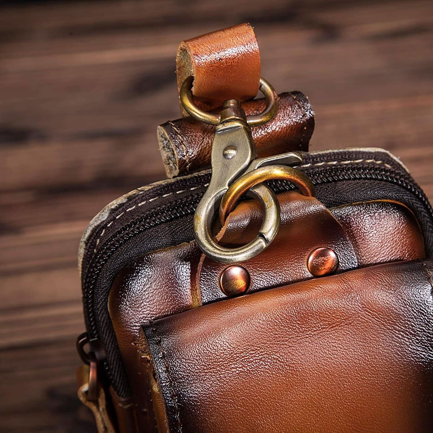 Echt Lederen Heren Waist Bag