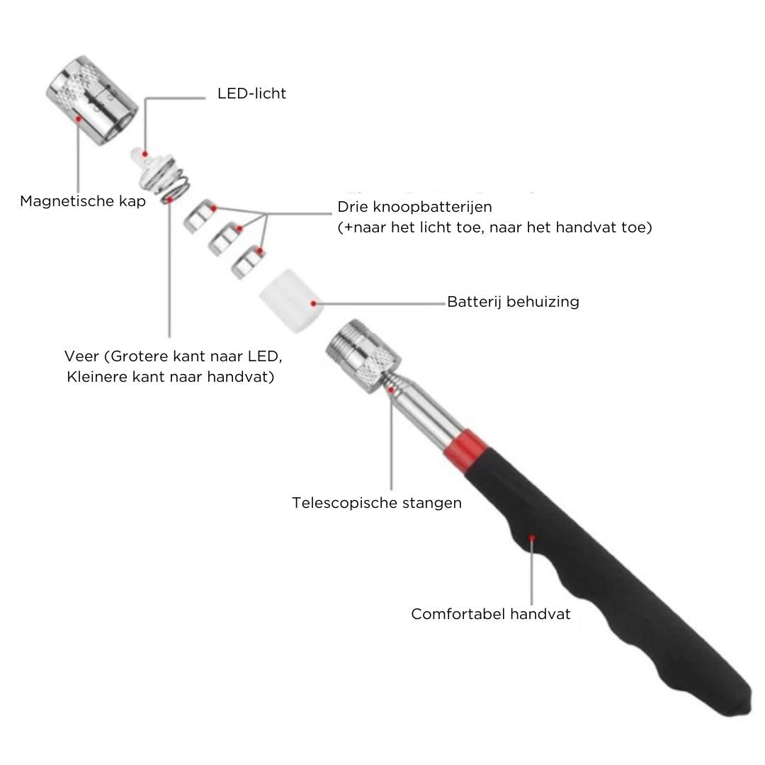 Pick-Up | LED Intrekbare Magnetische Pick-Up - ShadeFlair