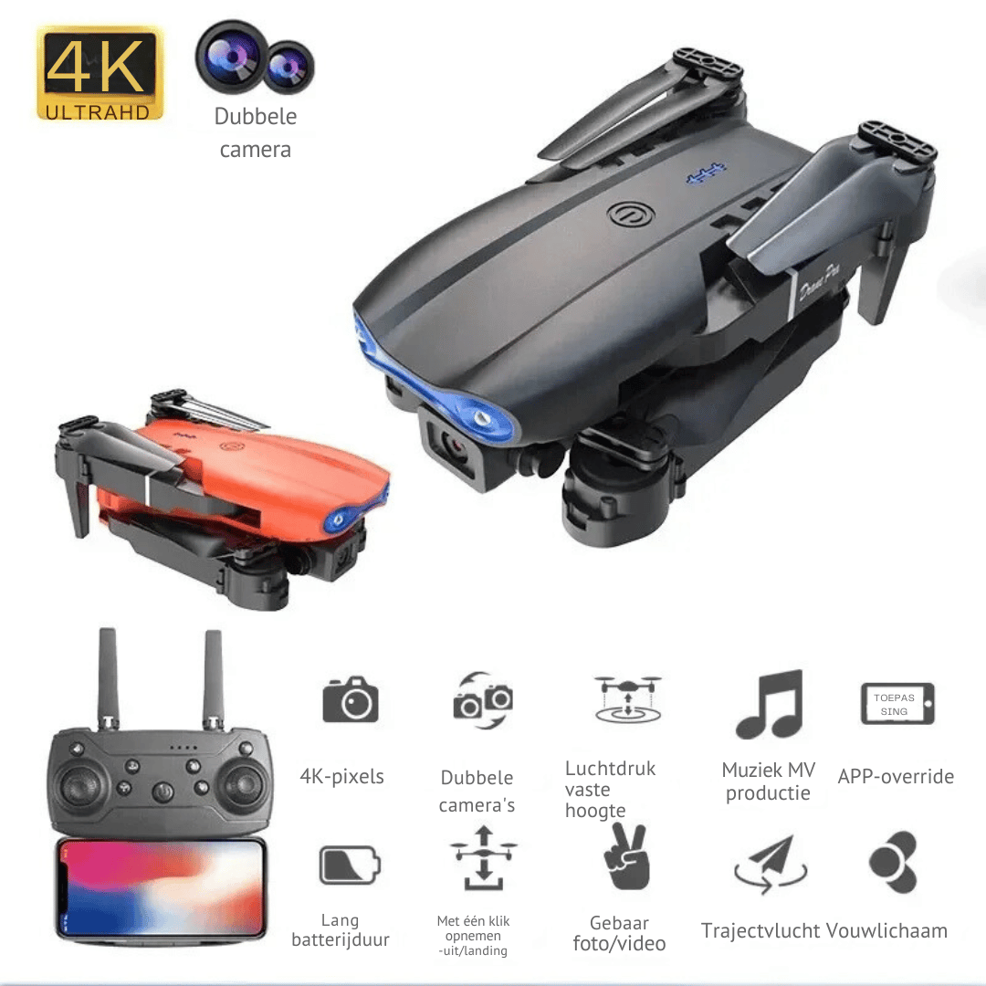 Pro RC Drone - 4K Camera Foldable Drone + Altitude Hold Function