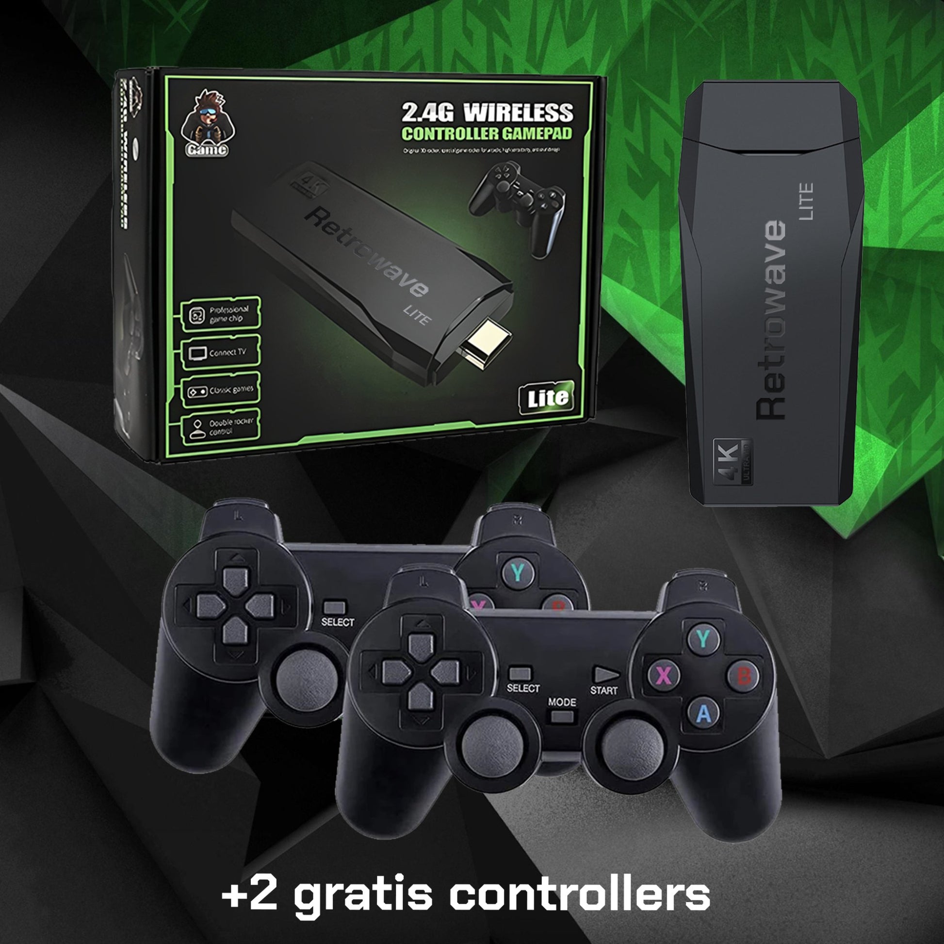 ReplayRetro™ (4K + 64 GB) | 15.000 RETRO SPELLEN + 2 DRAADLOZE CONTROLLERS - ShadeFlair