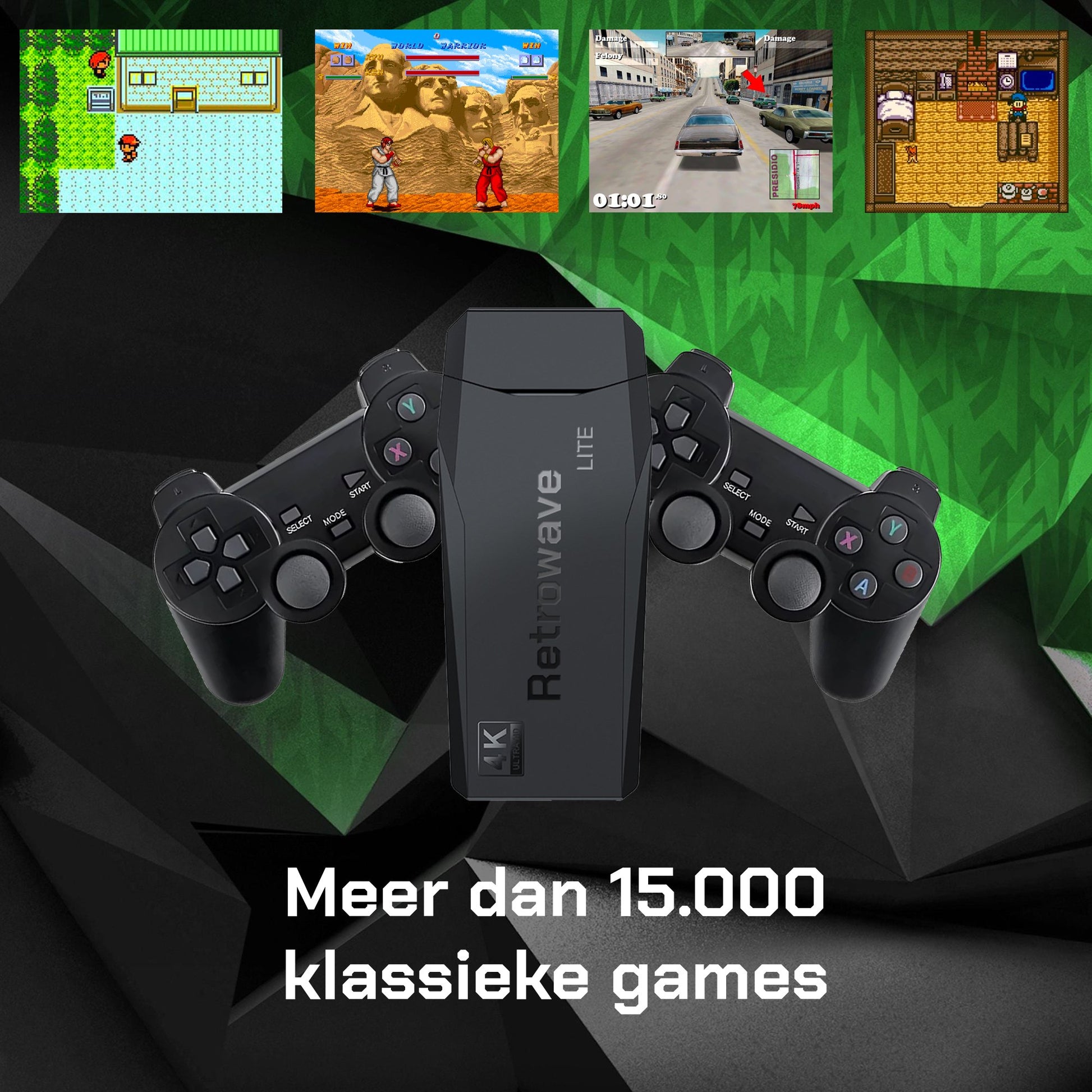 ReplayRetro™ (4K + 64 GB) | 15.000 RETRO SPELLEN + 2 DRAADLOZE CONTROLLERS - ShadeFlair