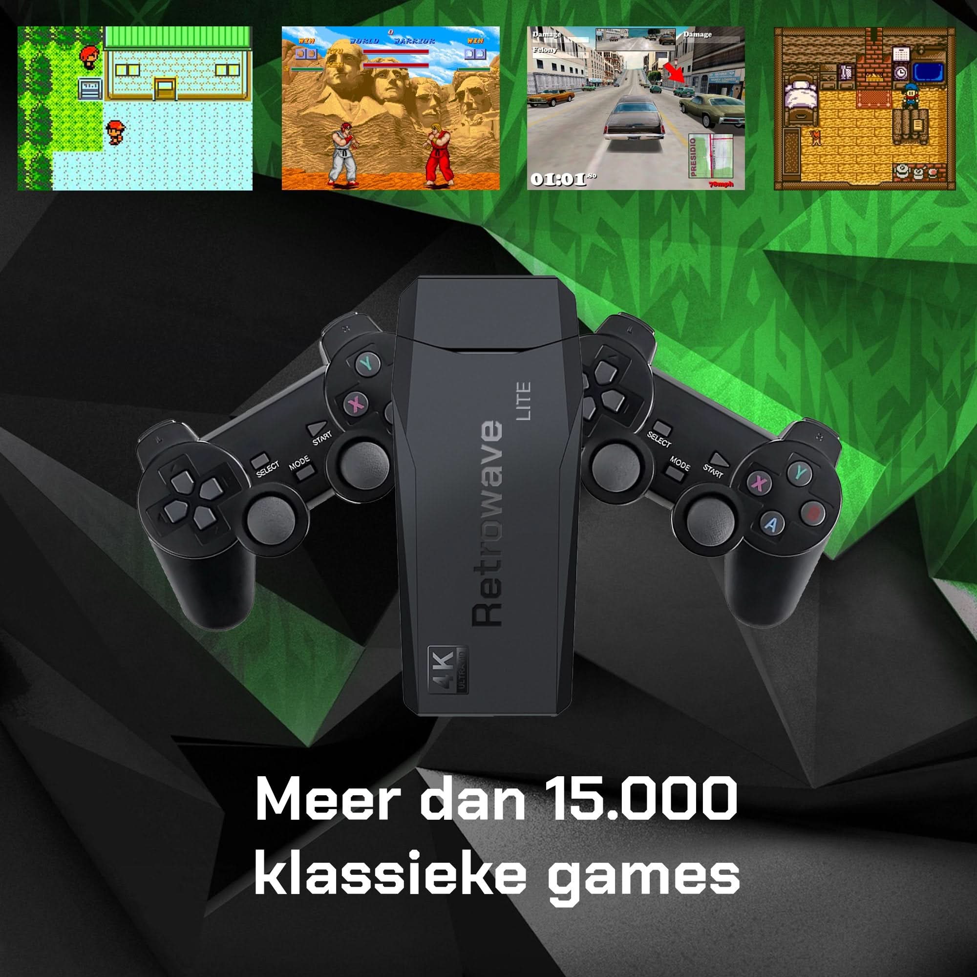 ReplayRetro™ (4K + 64 GB) | 15.000 RETRO SPELLEN + 2 DRAADLOZE CONTROLLERS - ShadeFlair