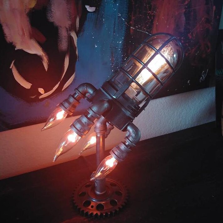 SteamBoost | Steam Punk Rocket Lamp - ShadeFlair