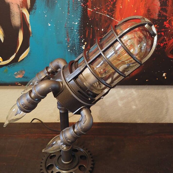 SteamBoost | Steam Punk Rocket Lamp - ShadeFlair