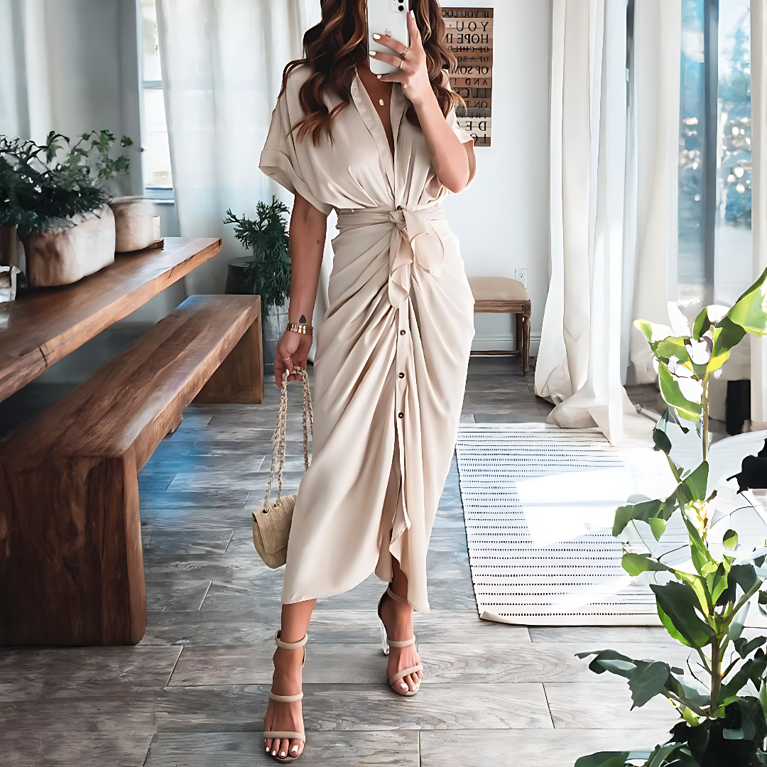 Elegante Maxi jurk met ruches - ShadeFlair