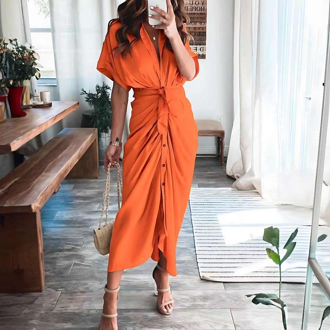 Elegante Maxi jurk met ruches - ShadeFlair