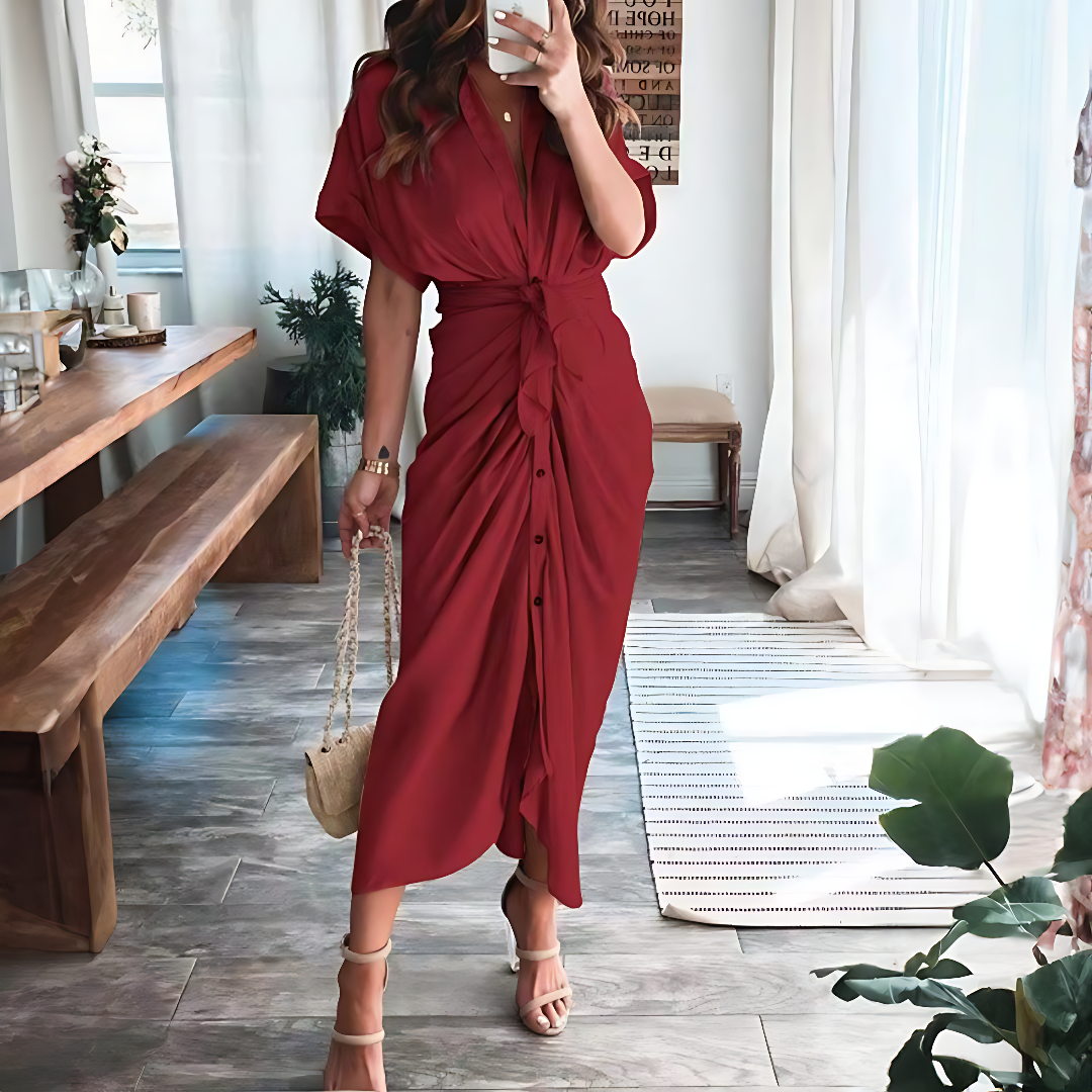 Elegante Maxi jurk met ruches - ShadeFlair
